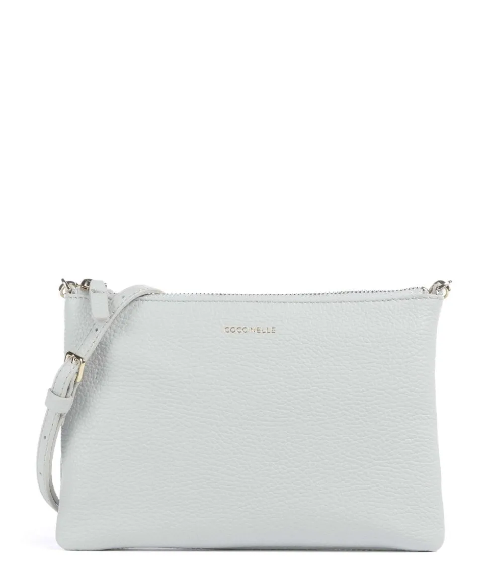 Best Umhängetasche genarbtes Leder hellblau