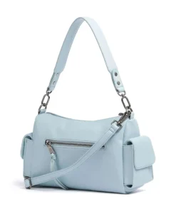 Bestie Schultertasche recyceltes Leder hellblau