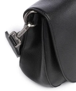 Bestie Umhängetasche genarbtes Leder schwarz