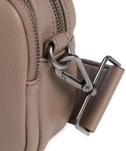 Bestie Umhängetasche recyceltes Leder, Polyurethane taupe