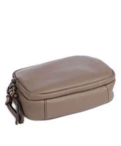 Bestie Umhängetasche recyceltes Leder, Polyurethane taupe