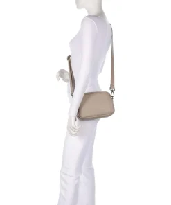 Bestie Umhängetasche recyceltes Leder, Polyurethane taupe