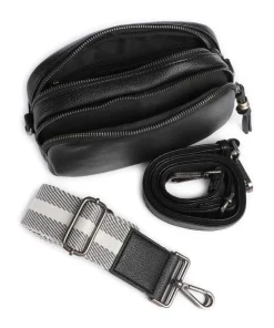 Bestie Umhängetasche recyceltes Leder, Polyurethane schwarz