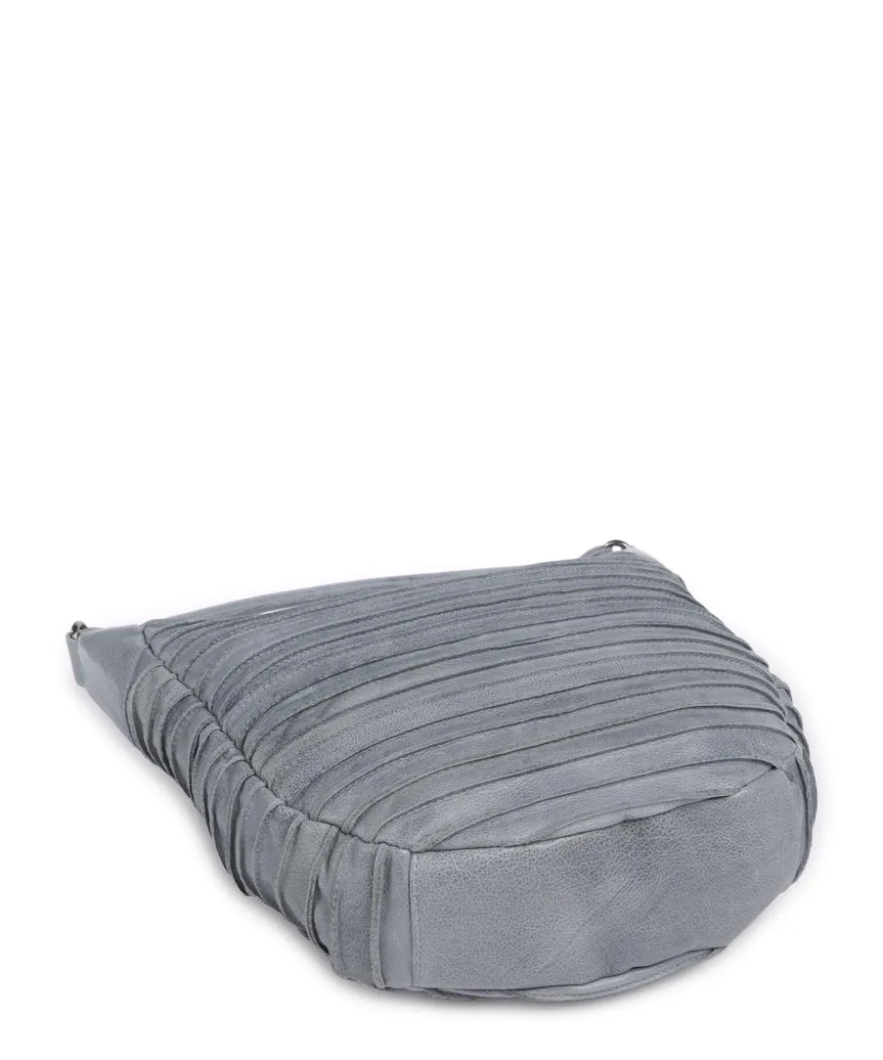 Bestseller Beuteltasche genarbtes Leder hellblau