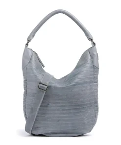 Bestseller Collection Gürteltier S Beuteltasche genarbtes Leder hellblau