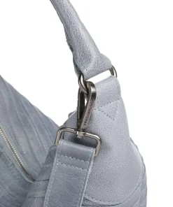 Bestseller Collection Gürteltier S Beuteltasche genarbtes Leder hellblau