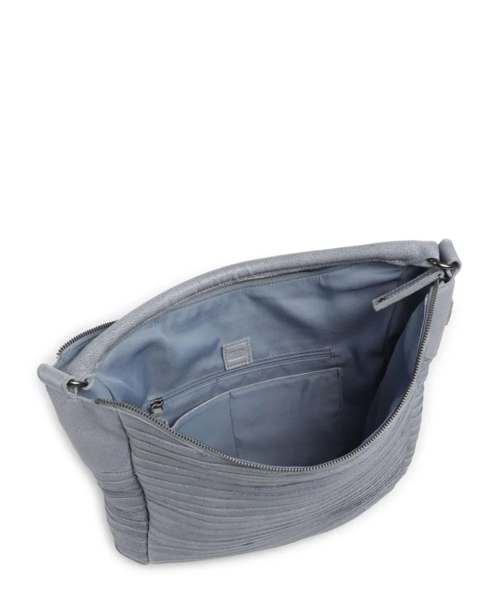 Bestseller Collection Gürteltier S Beuteltasche genarbtes Leder hellblau