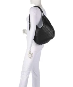 Bestseller Collection Gürteltier S Beuteltasche genarbtes Leder schwarz