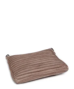 Bestseller Riffel Umhängetasche genarbtes Leder taupe