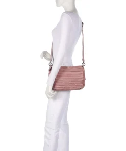 Bestseller Umhängetasche genarbtes Leder rosa