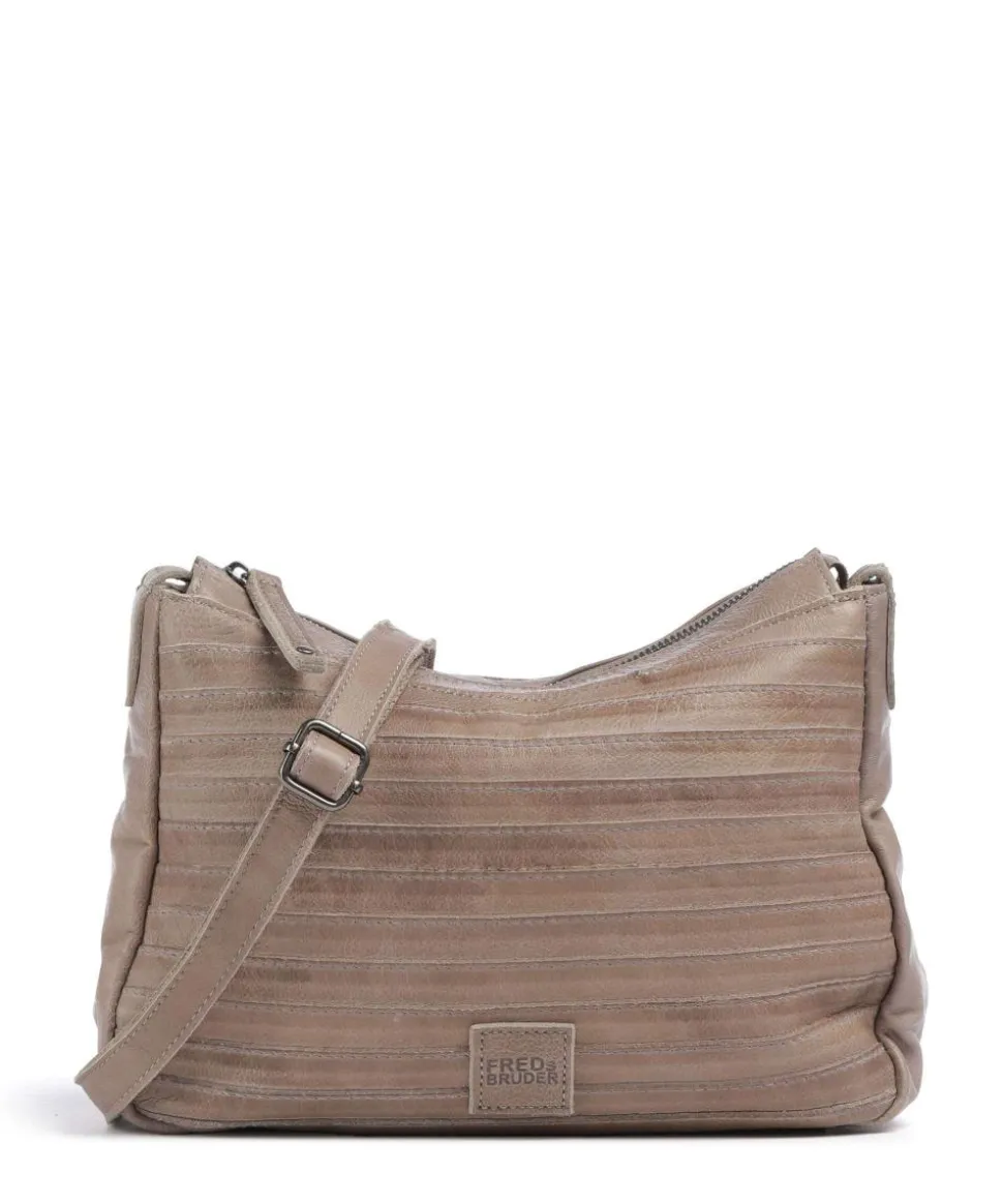 Bestseller Umhängetasche genarbtes Leder taupe