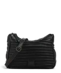 Bestseller Umhängetasche genarbtes Leder schwarz