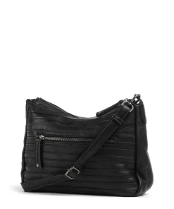 Bestseller Umhängetasche genarbtes Leder schwarz