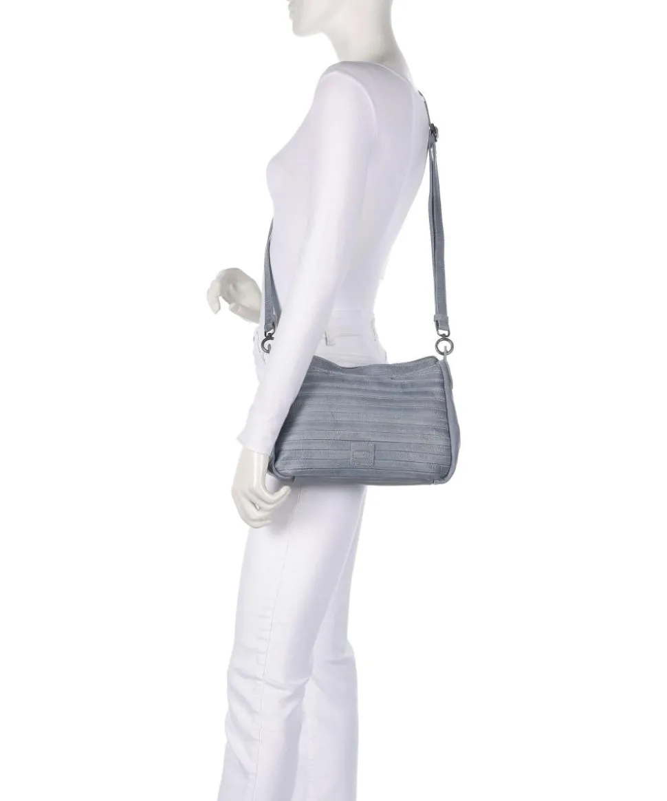 Bestseller Umhängetasche genarbtes Leder blaugrau