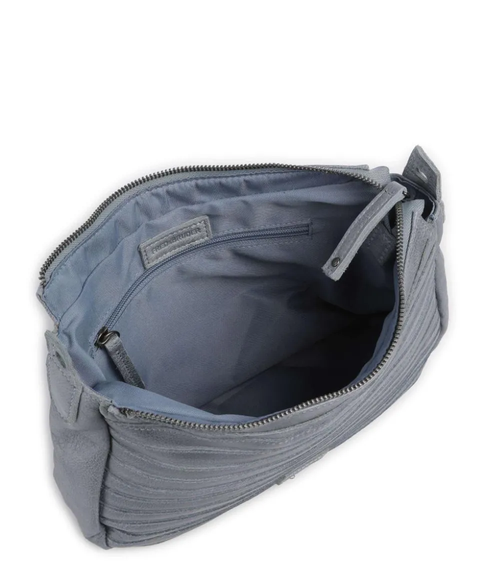 Bestseller Umhängetasche genarbtes Leder blaugrau