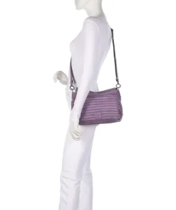 Bestseller Umhängetasche genarbtes Leder lavendel