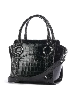 Betty Embossed Croc Small Handtasche geprägtes Kalbsleder schwarz