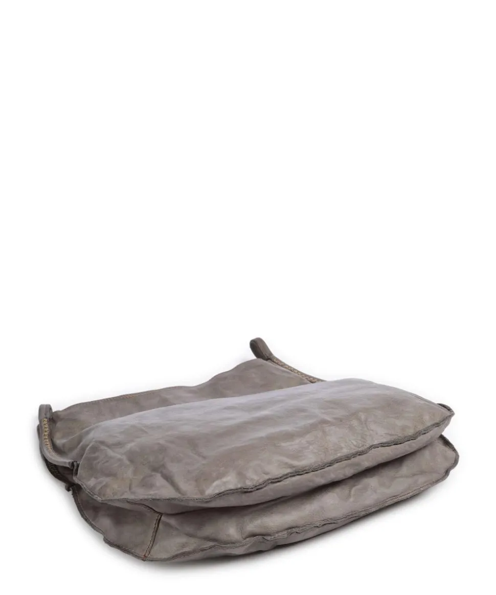 Beuteltasche fein genarbtes Rindsleder grau