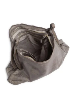 Beuteltasche fein genarbtes Rindsleder grau