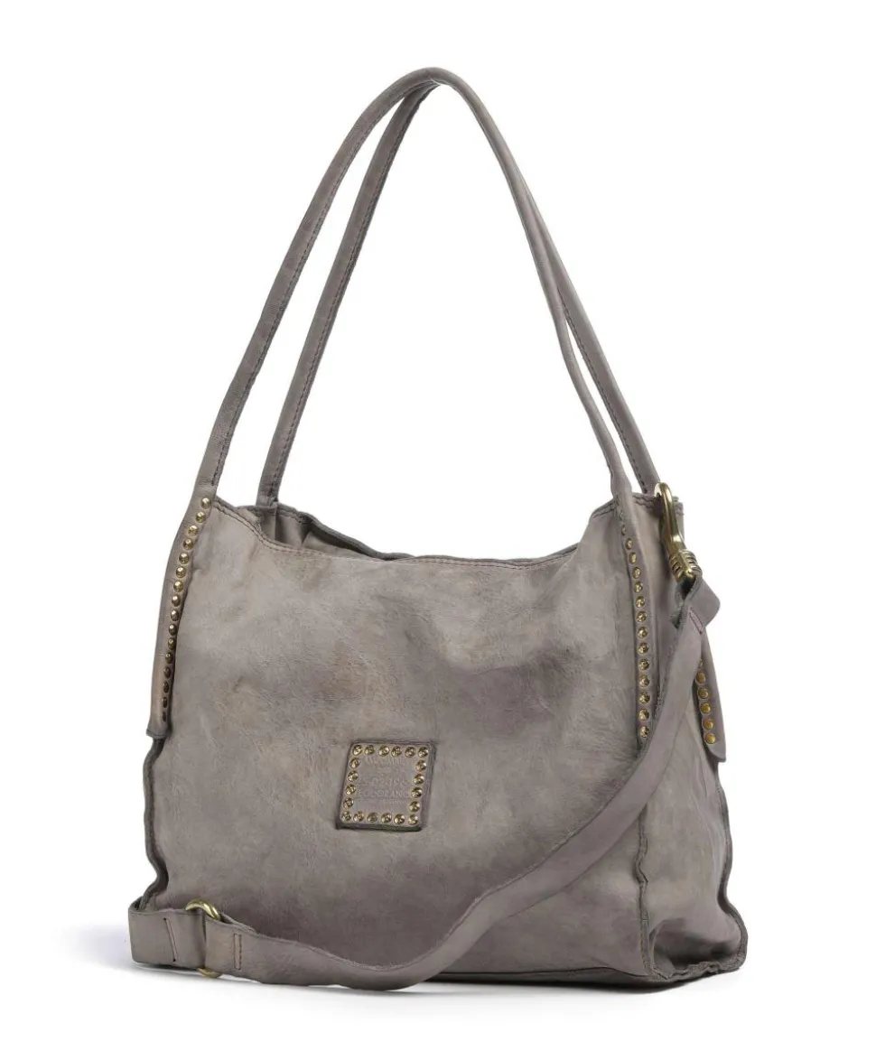 Beuteltasche fein genarbtes Rindsleder grau