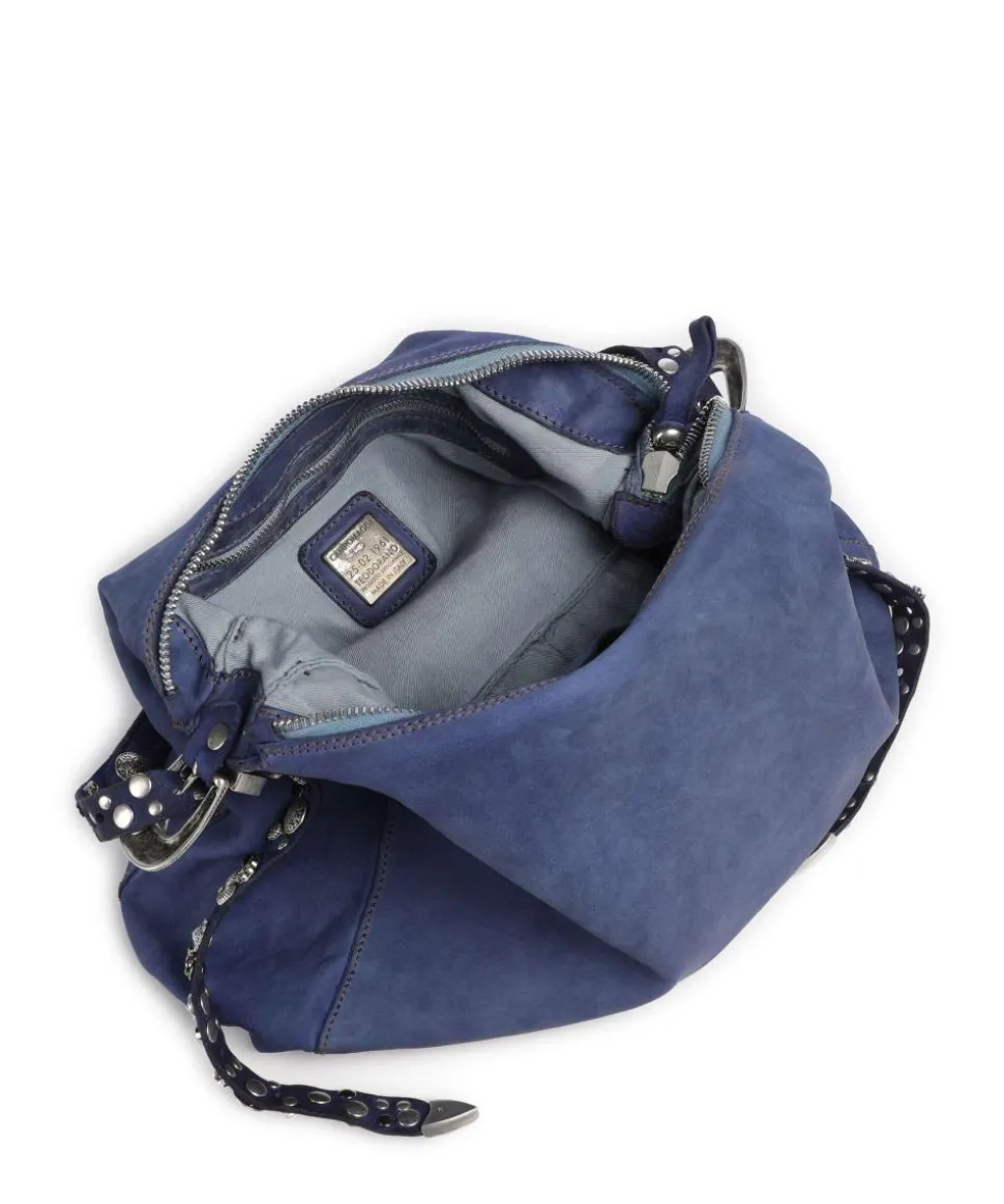 Beuteltasche fein genarbtes Rindsleder dunkelblau