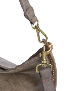 Beuteltasche fein genarbtes Rindsleder grau