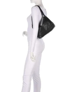 Beuteltasche fein genarbtes Rindsleder schwarz