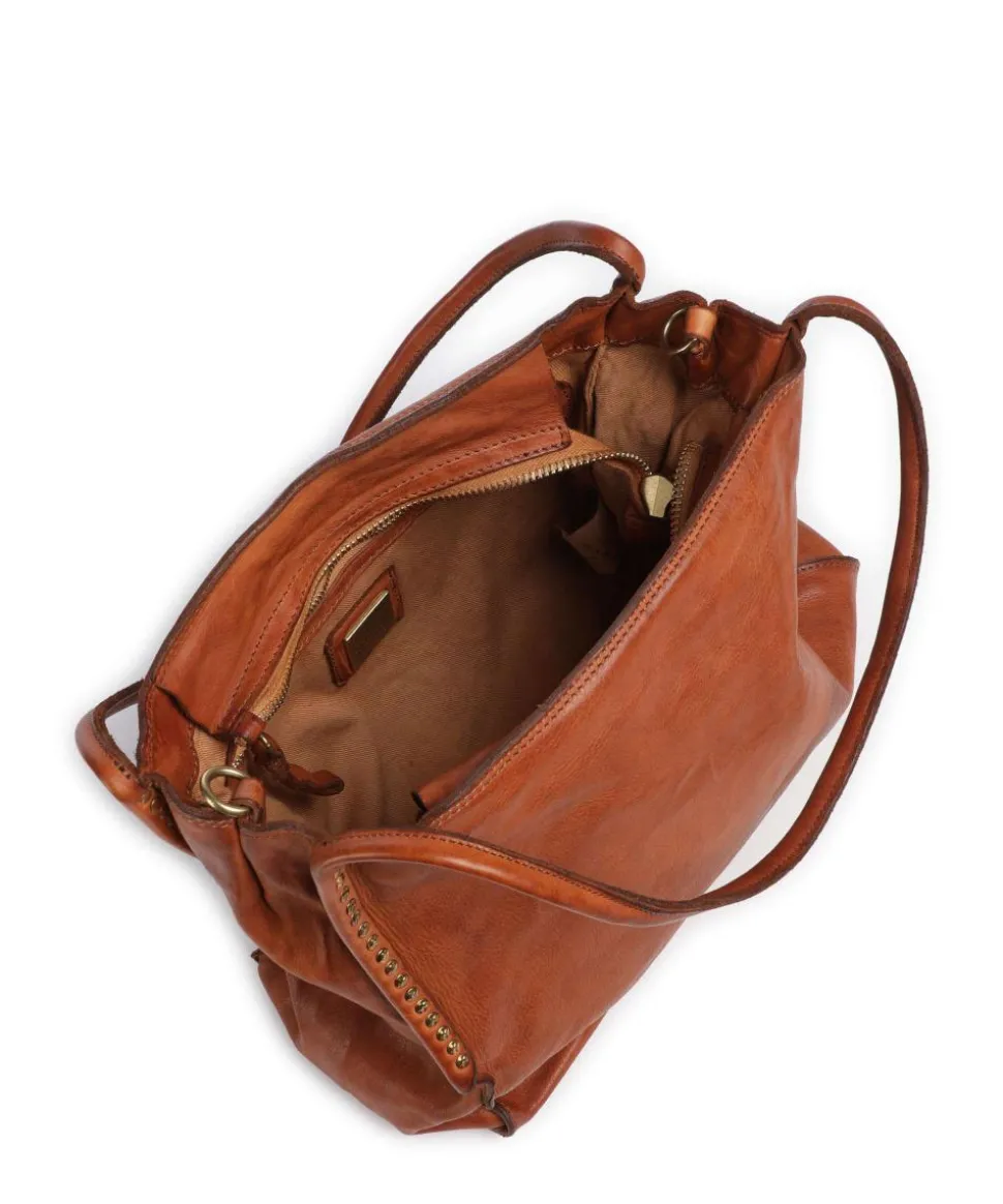Beuteltasche fein genarbtes Rindsleder cognac