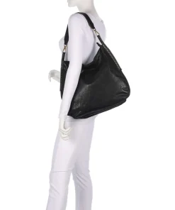 Beuteltasche fein genarbtes Rindsleder schwarz