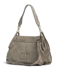 Beuteltasche fein genarbtes Rindsleder grau