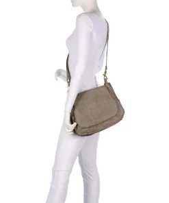 Beuteltasche fein genarbtes Rindsleder grau