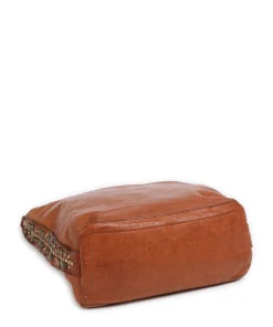Beuteltasche fein genarbtes Rindsleder cognac