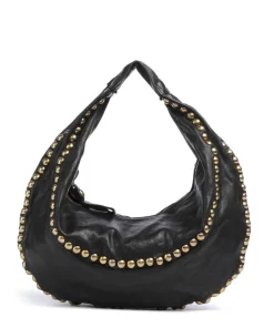 Beuteltasche fein genarbtes Rindsleder schwarz