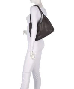 Beuteltasche fein genarbtes Rindsleder dunkelgrau