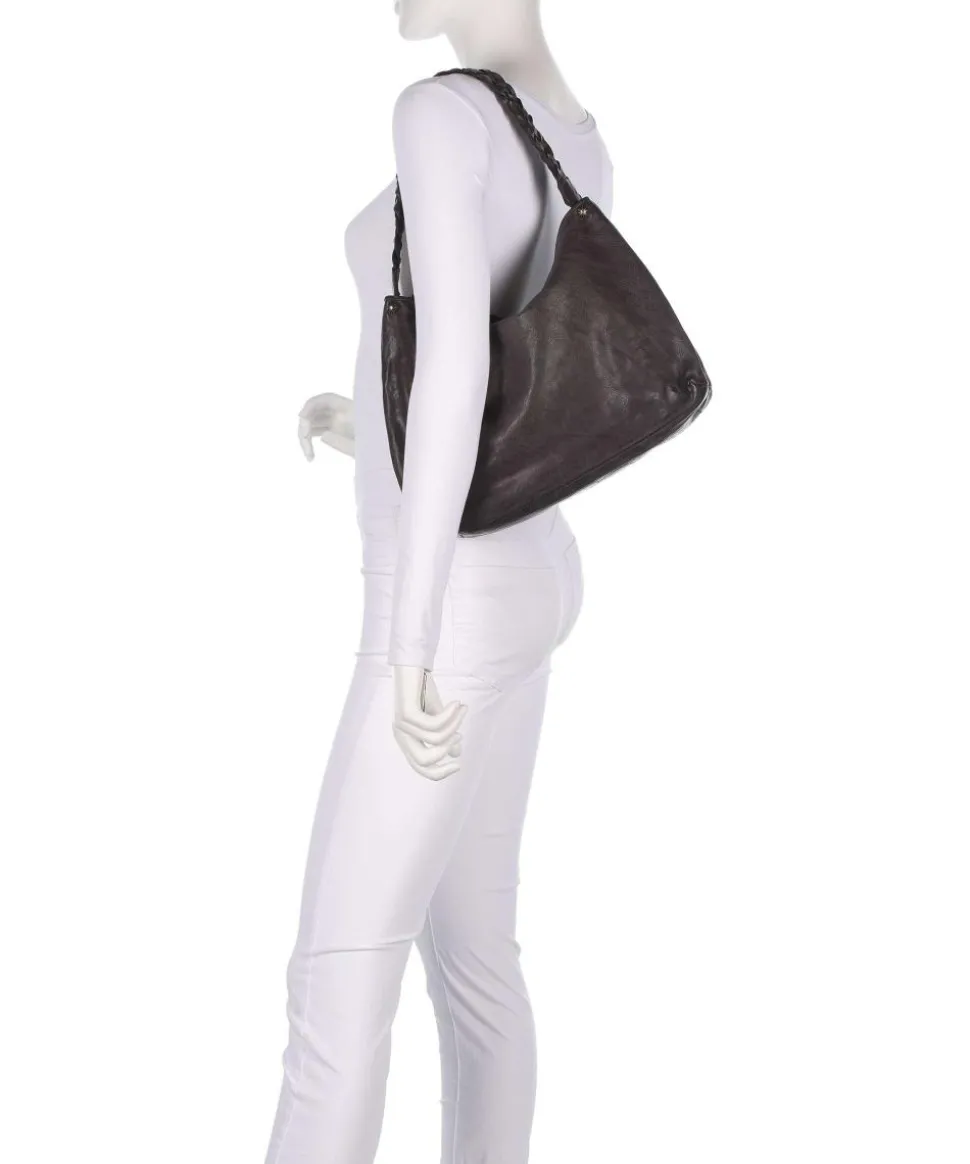 Beuteltasche fein genarbtes Rindsleder dunkelgrau