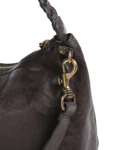 Beuteltasche fein genarbtes Rindsleder dunkelgrau