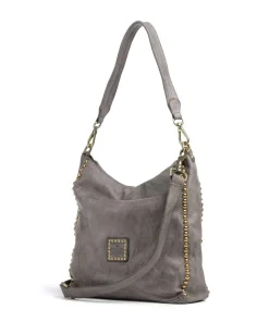 Beuteltasche fein genarbtes Rindsleder grau