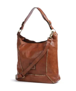 Beuteltasche genarbtes Rindsleder braun