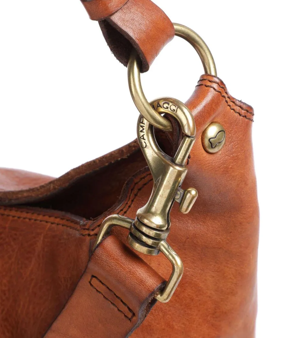 Beuteltasche genarbtes Rindsleder braun