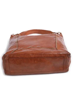 Beuteltasche genarbtes Rindsleder braun