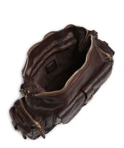 Beuteltasche genarbtes Rindsleder dunkelbraun