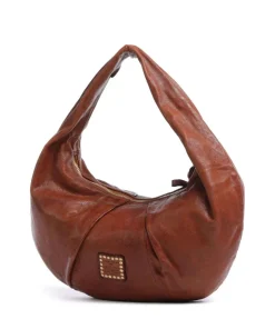 Beuteltasche genarbtes Rindsleder cognac