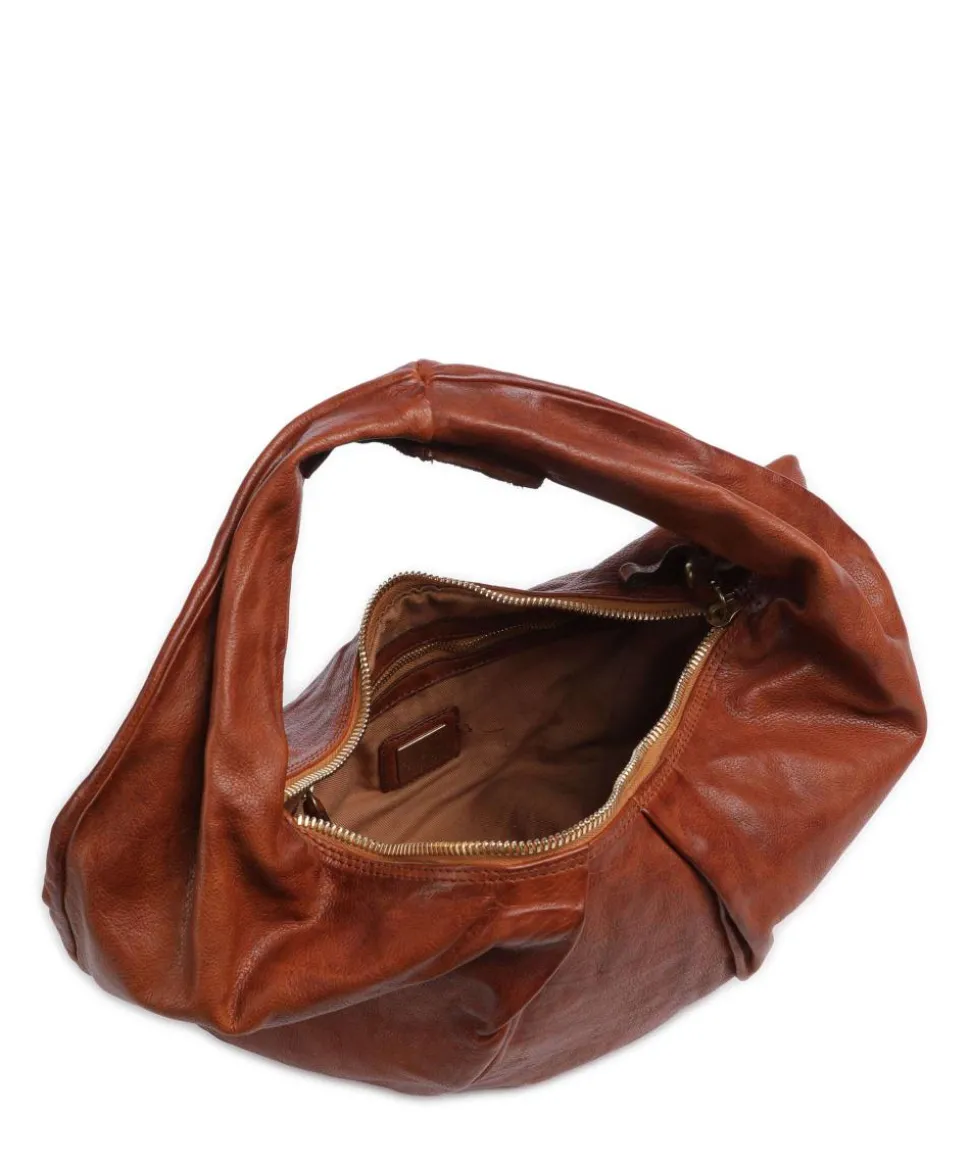 Beuteltasche genarbtes Rindsleder cognac