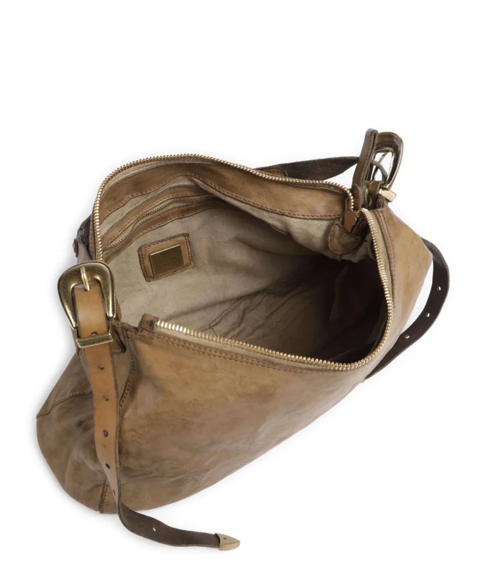 Beuteltasche genarbtes Rindsleder olivgrün