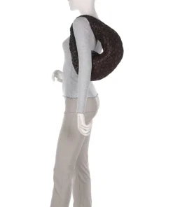 Beuteltasche genarbtes Rindsleder dunkelbraun