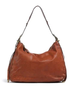 Beuteltasche genarbtes Rindsleder cognac