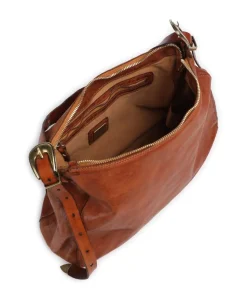 Beuteltasche genarbtes Rindsleder cognac