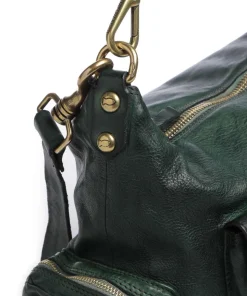 Beuteltasche genarbtes Rindsleder dunkelgrün