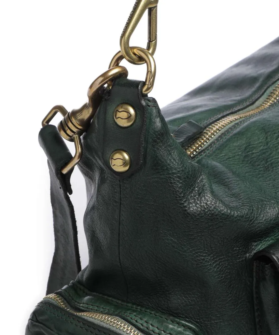 Beuteltasche genarbtes Rindsleder dunkelgrün