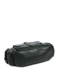 Beuteltasche genarbtes Rindsleder dunkelgrün